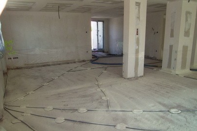 chantier avant isolation polyurethane 